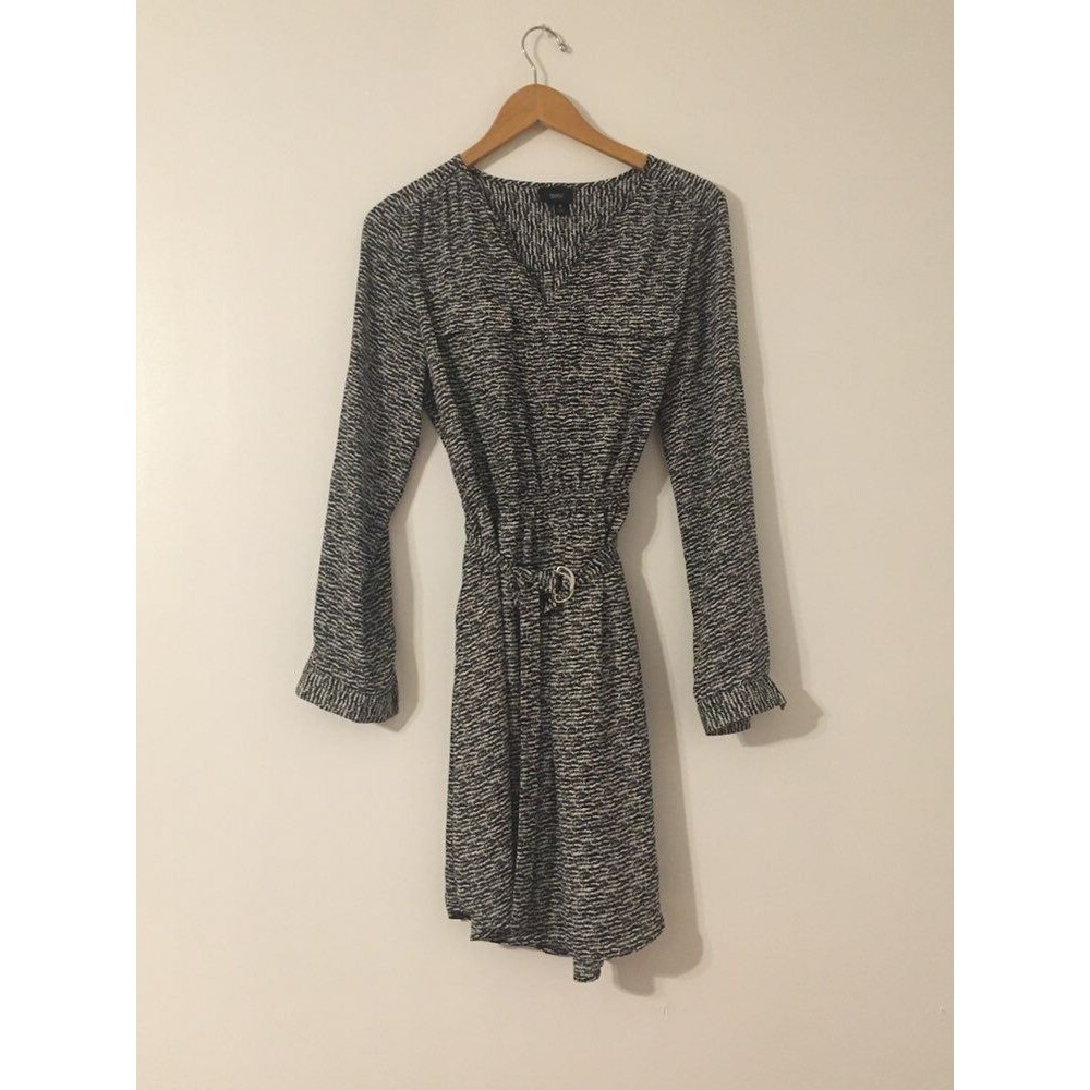 Mossimo Roll up sleeve dress Black White